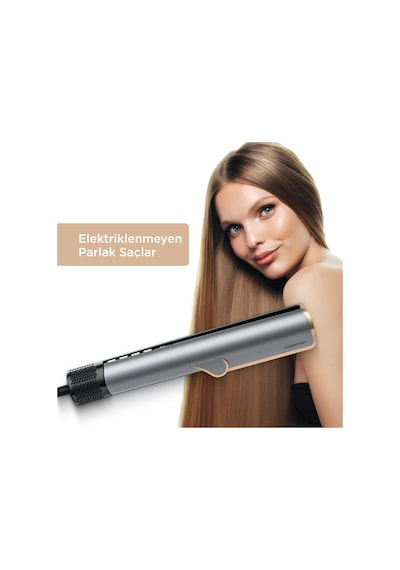 Polosmart Psc102 Dijital Ekranlı 2 Kademeli Negatif İyon Hava Üflemeli Saç Düzleştirici 1200w Gri