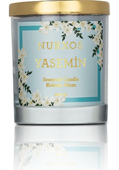 Nurxos 9687 Yasemin Kutulu 2 Adet Kokulu Mum + Freshener Oda Spreyi