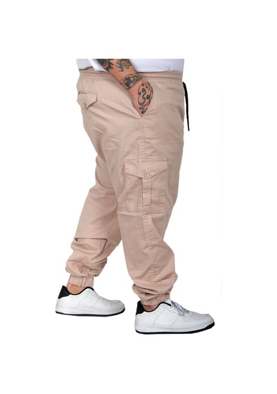 Mode Xl Büyük Beden Erkek Keten Kargo Jogger Barcelona Pantolon 25911 Bej Bej
