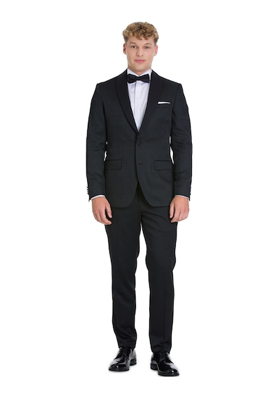 Hatemoğlu Siyah Slim Fit Çıkma Sivri Yaka Klasik Damatlık 36035 Siyah