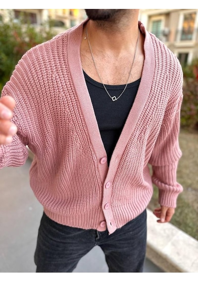 Elku Moda Hırka Triko Örgülü Desenli Örgü Hırka Şal Yaka Tüylenmez Naturel Pamuk Düğmeli Hırka Pembe Elku Moda Hırka Triko Örgülü Desenli Örgü Hırka Şal Yaka Tüylenmez Naturel Pamuk Düğmeli Hırka Pembe