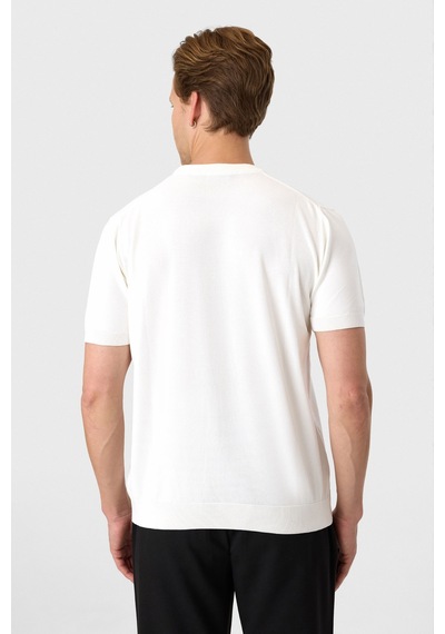 Back And Bond Beyaz Regular Fit Örme Triko Çok Renkli