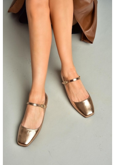 Fox Shoes S726252508 Bronz Rugan Kadın Babet Bronz