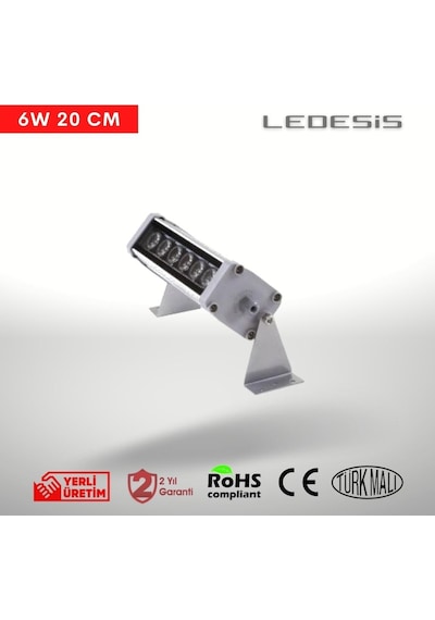 Ledesis Kırmızı Wallwasher Duvar Boyama 20 Cm 6w