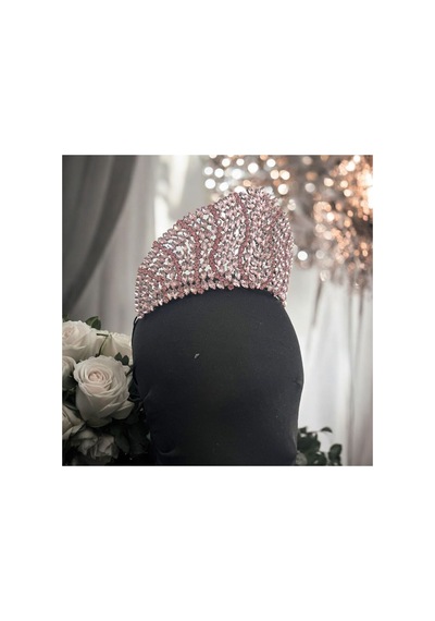 Kristal Taşlı Gelin,kına,nişan,söz,after,bride,party Taç 2 Pembe - 707821395 Pembe