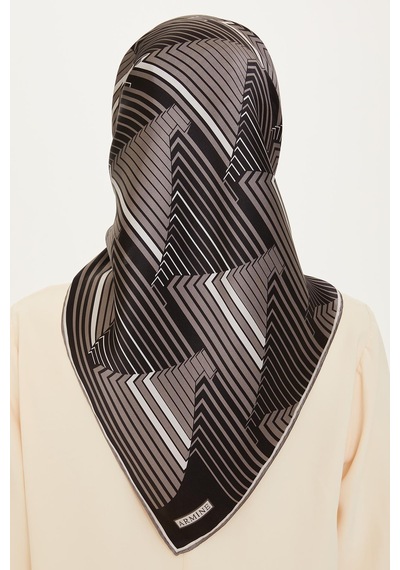 Armine İpek Eşarp 2025 Kış - 9218-81 Twill - Siyah