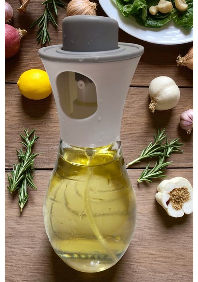 220 Ml Cam Şişe Sirkelik Çok Amaçlı Spreyli Yağdanlık Şeffaf