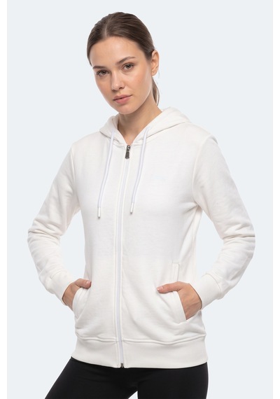 Slazenger Kıron I Kadın Kapüşonlu Beyaz Sweatshırt