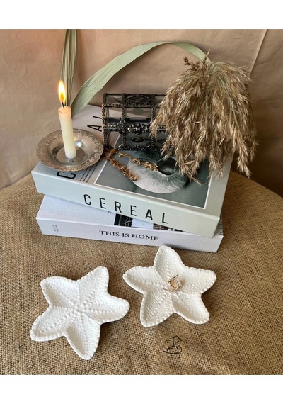 Deniz Yıldızı Görünümlü Dekoratif Tabak 4 Lü 14-14 Cm
