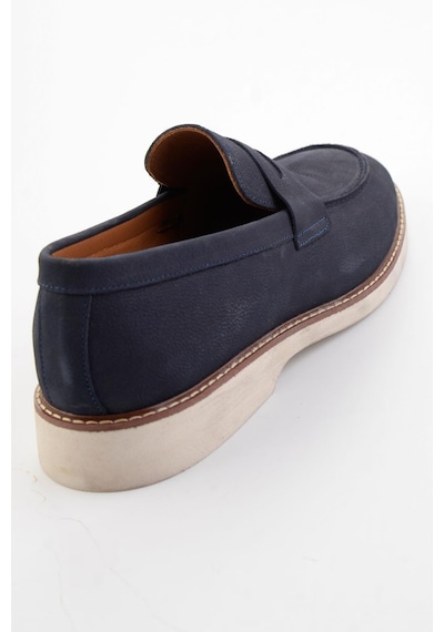 Bambi Lacivert Hakiki Deri Erkek Loafer Ayakkabı E01547010701 Lacivert