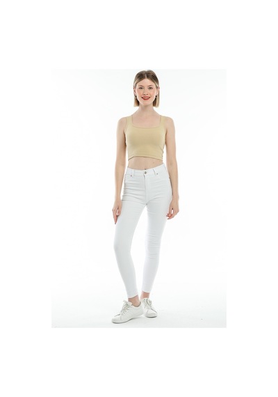 Kadın Crop Örme Atlet-tişort Spr21y19 001