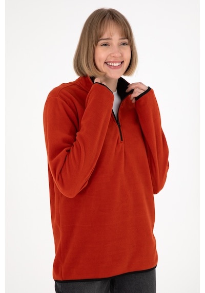 U.S. Polo Assn. Erkek Yarım Fermuarlı Kiremit Basic Polar Sweatshirt 50298085-VR031 U.S. Polo Assn. Erkek Yarım Fermuarlı Kiremit Basic Polar Sweatshirt 50298085-VR031