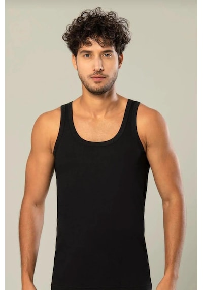 Erdem 1110 Erkek Ribana Askılı Atlet 12 Adet Siyah