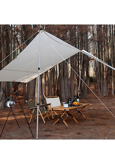 Funky Chaırs 2 Adet Ayarlanabilir Teleskopik Alüminyum Tarp Tente Çadır Direği 230 Cm Gri