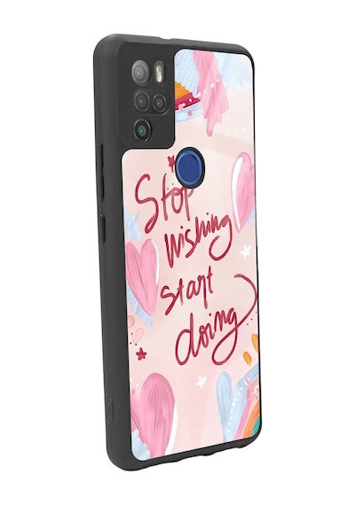 Omix X500 Pembe Motto Tasarımlı Glossy Telefon Kılıfı Çok Renkli