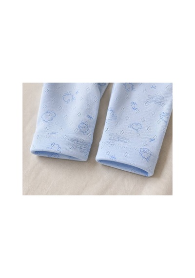 H&c Coolboy H&c %100 Pamuk Jakarlı Kuzu Desenli Bebek Tek Alt Pantolon 0-36 Ay mavi