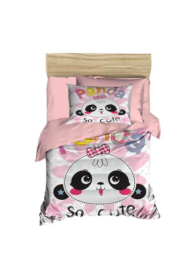 Yenidoğan Kız Bebek Nevresim Takımı &amp;#37;100 Pamuklu Panda So Cute