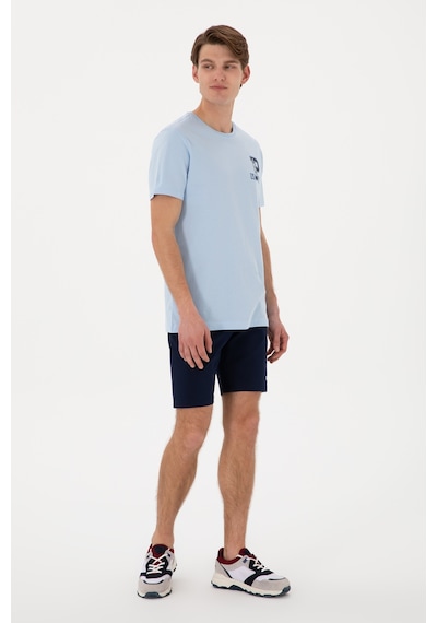 U.S. Polo Assn. Erkek Regular Fit Bisiklet Yaka Açık Mavi Tişört 50306897-VR003