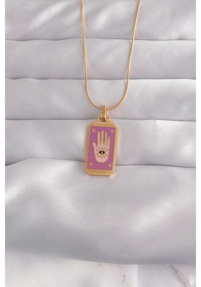 316l Çelik Gold Renk Mor Mineli El Figür Tarot Kolye 5886 Belirtilmemiş