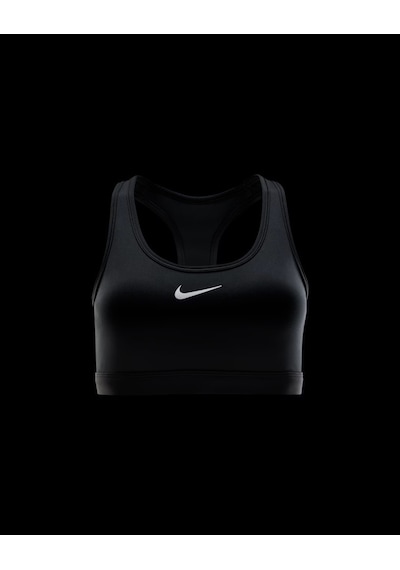 Nike Swoosh Dx6821-010 Orta Destekli Pedli Kadın Spor Sütyeni - Siyah