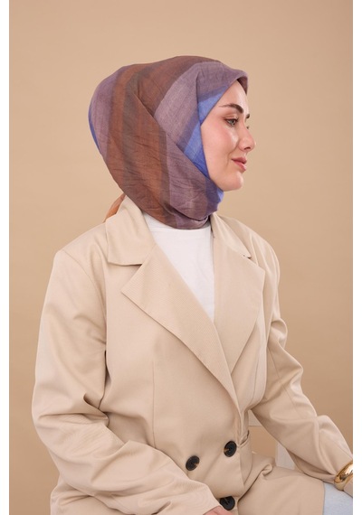 Silk Home Olinda İpek Eşarp 47005-18 Taba, Gri, Kahve, Koyu Mavi, Füme