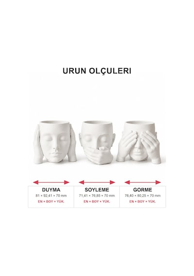 Üçlü Dekoratif Figür Seti 3d Baskı Masa Raf Dekoru