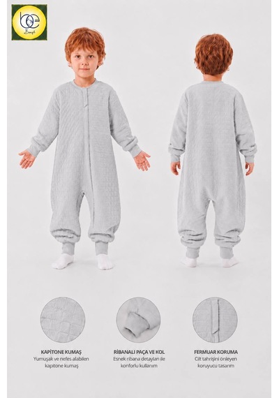 Babyhola Begı Kapitone 1.5 Tog Unisex Bebek Uyku Tulumu 2704 Gri