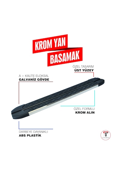 Türkmen Fiat Fiorino Krom Yan Basamak 173 Cm 2008 Üzeri