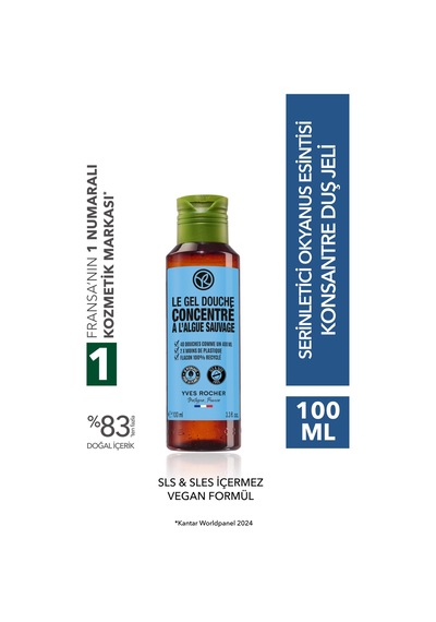 Yves Rocher Konsantre Duş Jeli - Nemlendirici Serinletici Okyanus Esintisi -sls,sles İçermez,vegan-100ml Diğer