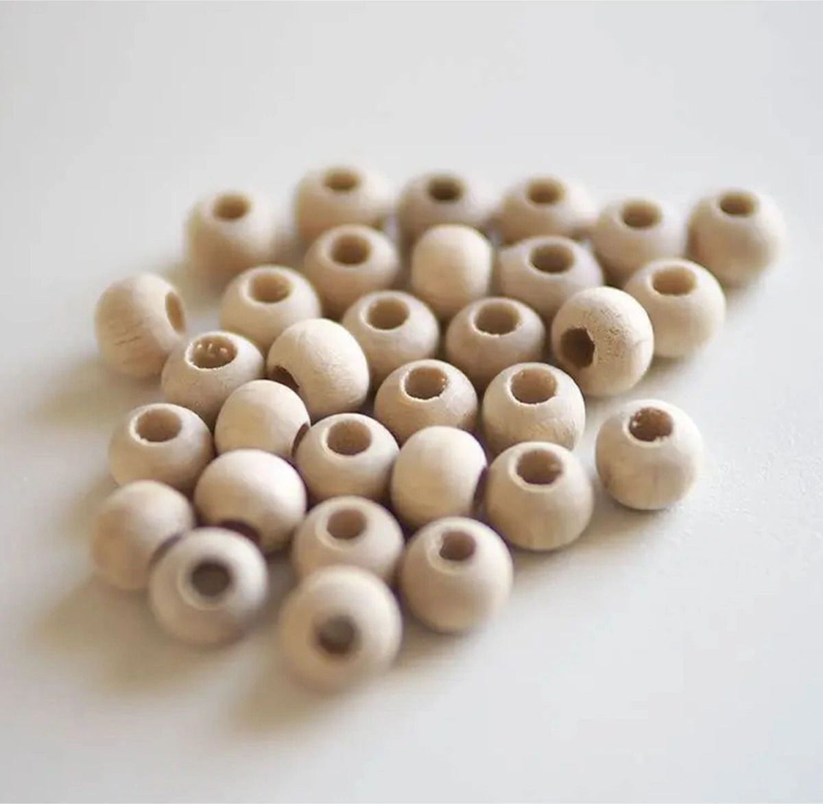 10 Mm Ham Ahşap Yuvarlak Boncuk 200 Adet
