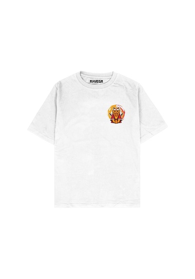 Startmore Samurai Cat Beyaz Oversize Unisex T-shirt Beyaz