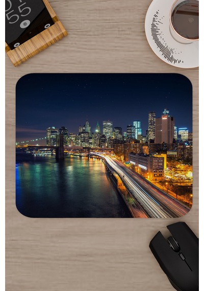 New York Amerika V4 22x18 Gaming Kauçuk Kaymaz Taban Mouse Pad Fare Altlığı
