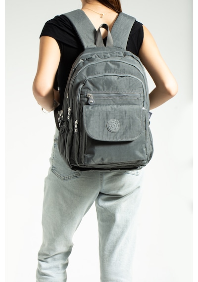 Nemo Bags Gri Unisex Okul Çantası, Crinkle Su Geçirmez Kumaş, Laptop Seyahat Sırt Çantası, 24 Lt, 40x30cm Gri