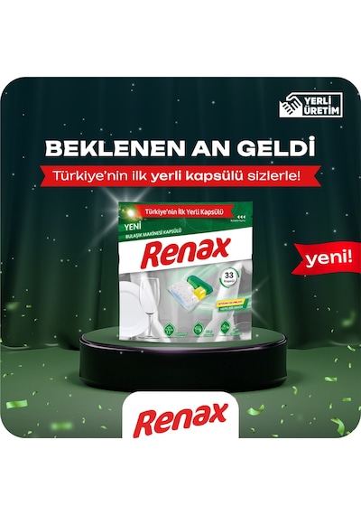 Renax Hepsi Bir Arada Bulaşık Makinesi Deterjanı 33 Tablet