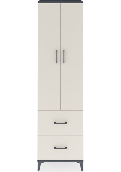 Arges Dolap 2 Raflı 2 Çekmeceli Tek Askılı 60x30x221 Antrasit... Antrasit