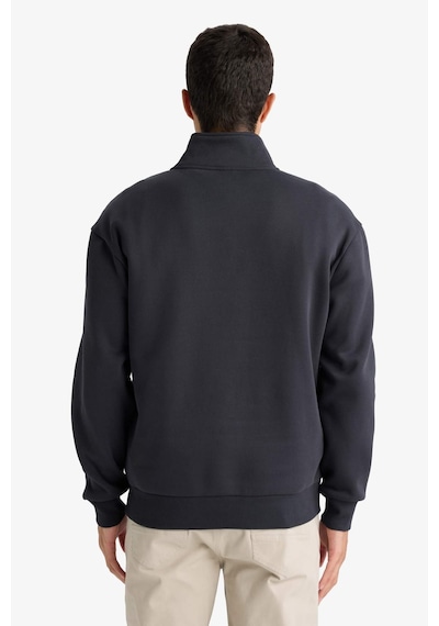 Defacto Regular Fit Dik Yaka Yarım Fermuarlı Basic Düz Sweatshirt X7405az25auar214 Antrasit