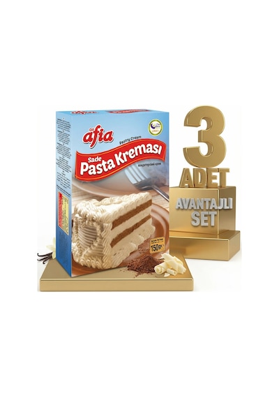 Afia Sade Pasta Kreması 3x150 Gr
