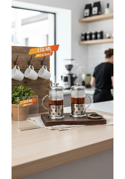 French Press - Filtre Kahve Ve Bitki Çayı Demliği 350 Ml 2-adet Çok Renkli