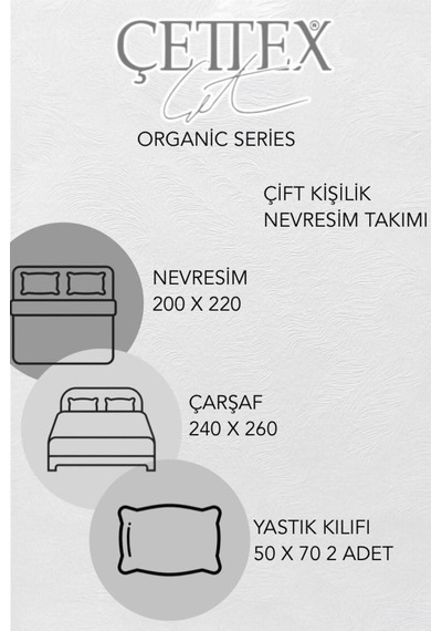 Organik Keten Çift Kişilik Nevresim Takımı Latte