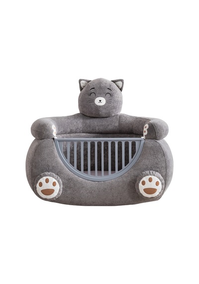 Beşik, Kedi Peluş Kumaşlı Hayvan Figürlü Beşik Renkli