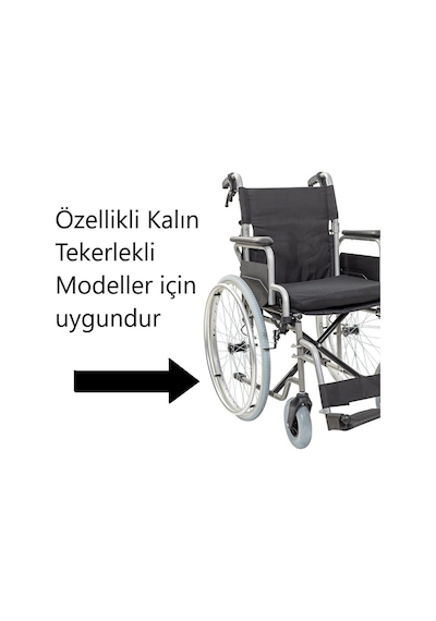 24x1 3/8 37-540 Tekerlekli Sandalye Arka Tekerlek / 1. Kalite Kalın Dolgu - Komple Jantlı