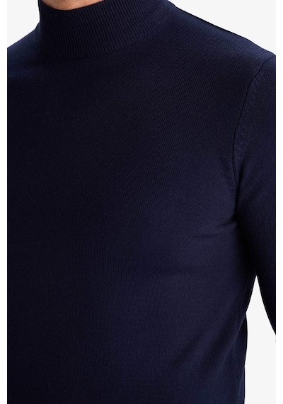 Defacto Slim Fit Dar Kesim Balıkçı Yaka Basic Düz Triko Kazak R1127AZ2WNNV207 Lacivert