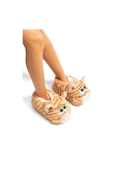 Twigy Pompik EE0536 Kadın,Garson Boy Hayvanlı Panduf Bej 36/41 Bej