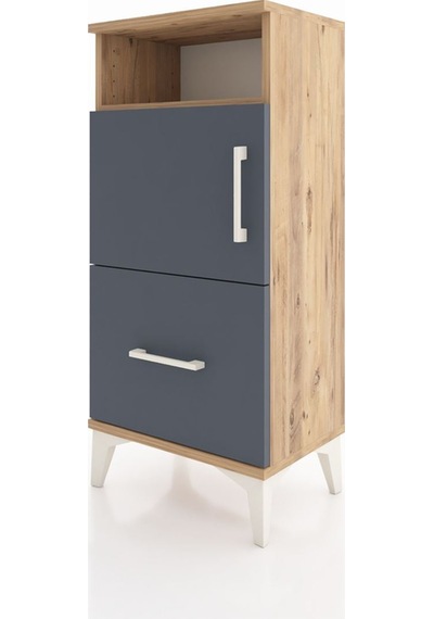 Arges Komodin 2 Raflı Tek Çekmeceli 2 Kapaklı 44x30x96 Çam-an... Çam