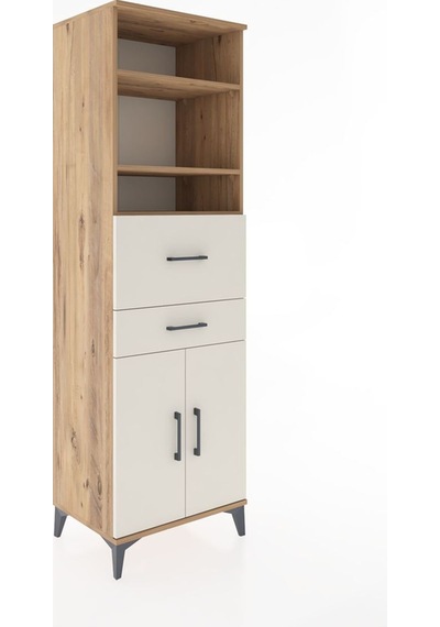 Hyperion Dolap 4 Raflı 2 Çekmeceli 2 Kapaklı 60x44x195 Çam-ay... Çam