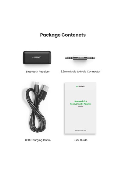 Ayrex Ugreen Bluetooth 5.0 Kablosuz Müzik Alıcı Audio Receiver