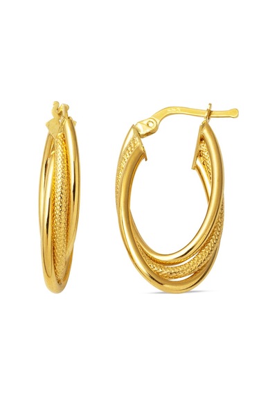 3 cm Çaplı 14 Ayar Halka Altın Küpe KPDLS14K21914