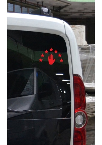 Abhaz Bayrak Folyo Kesim Etiket Kırmızı 16 Cm