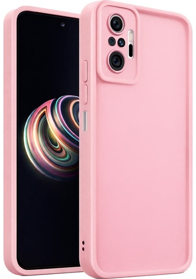 Mi Redmi Note 10 Pro Ve Redmi Note 10 Pro Max Uyumlu Kamera Çıkıntılı Mat Silikon Telefon Kılıfı Pembe