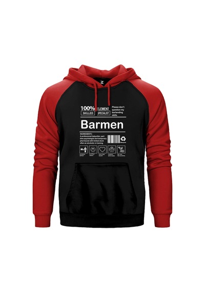 Barmen Kırmızı Renk Reglan Kol Sweatshirt / Hoodie